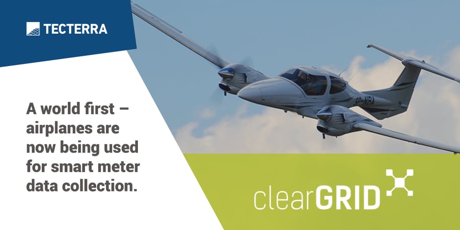 clearGRID: A world first – airplanes are now being used for smart meter data collection.
